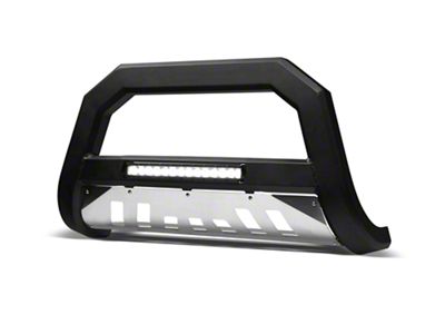 Armordillo AR Series Bull Bar with Aluminum Skid Plate and LED Light Bar; Matte Black (21-24 Bronco, Excluding Raptor)