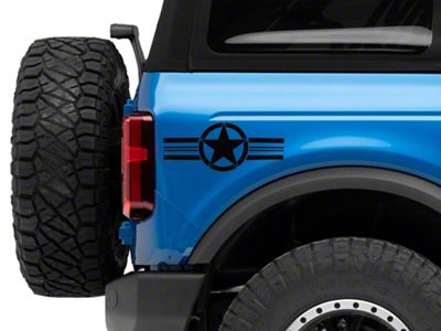 SEC10 Small Stars and Stripes Accent Decal; Gloss Black (Universal; Some Adaptation May Be Required)