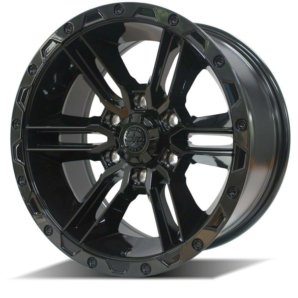 American Outlaw Wheels Bronco Railcar Gloss Black with Machined Edge 6