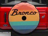 Striped Vintage Bronco Spare Tire Cover with Camera Cutout; Black (21-26 Bronco)
