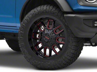 Mayhem Wheels Cogent Black with Prism Red 6-Lug Wheel; 20x9; 18mm Offset (21-24 Bronco, Excluding Raptor)