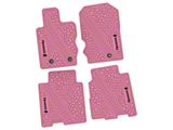 Factory Floorpan Fit Tire Tread/Scorched Earth Scene Front and Rear Floor Mats with Black Squatch Insert; Pink (21-26 Bronco 4-Door)