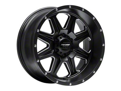 Pro Comp Wheels 63 Series Recon Satin Black Milled 6-Lug Wheel; 20x10; -18mm Offset (21-24 Bronco, Excluding Raptor)