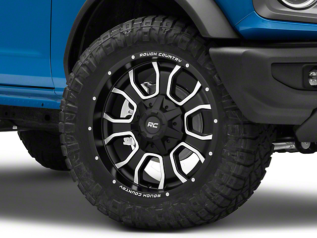Rough Country One-Piece Series 93 Matte Black Milled 6-Lug Wheel; 20x10; -18mm Offset (21-22 Bronco)