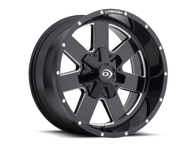 Vision Off-Road Arc Gloss Black Milled 6-Lug Wheel; 17x9; -12mm Offset (21-24 Bronco, Excluding Raptor)