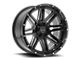 Wicked Offroad W901 Gloss Black Milled 6-Lug Wheel; 20x10; -12mm Offset (21-23 Bronco, Excluding Raptor)