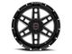 Wicked Offroad W906 Gloss Black Milled 6-Lug Wheel; 20x9; -12mm Offset (21-23 Bronco, Excluding Raptor)