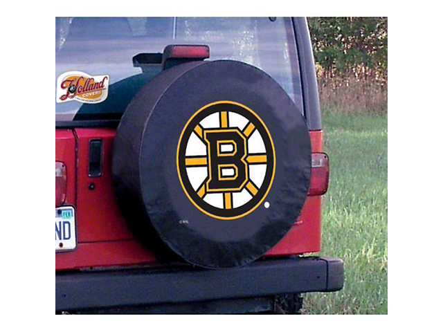 Boston Bruins Spare Tire Cover with Camera Port; Black (21-23 Bronco)