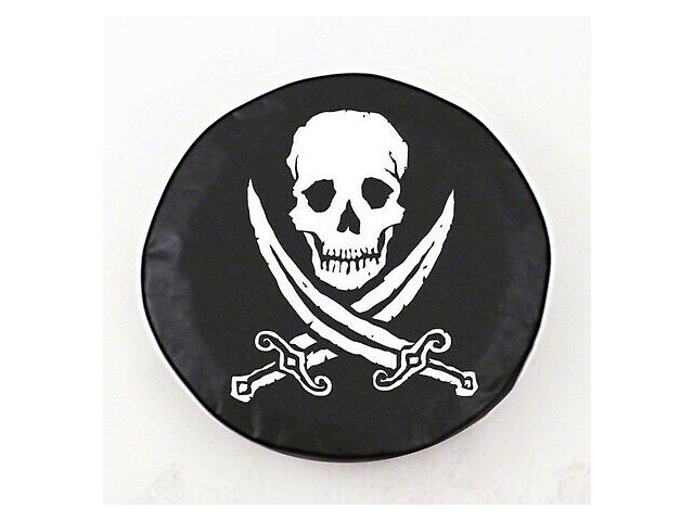 Jolly Roger Spare Tire Cover with Camera Port; Black (21-23 Bronco)