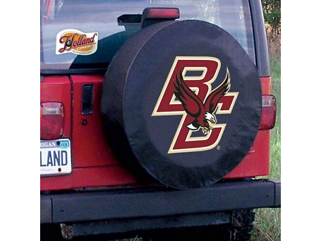 Boston College Spare Tire Cover with Camera Port; Black (21-23 Bronco)