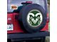 Colorado State University Spare Tire Cover with Camera Port; Black (21-24 Bronco)