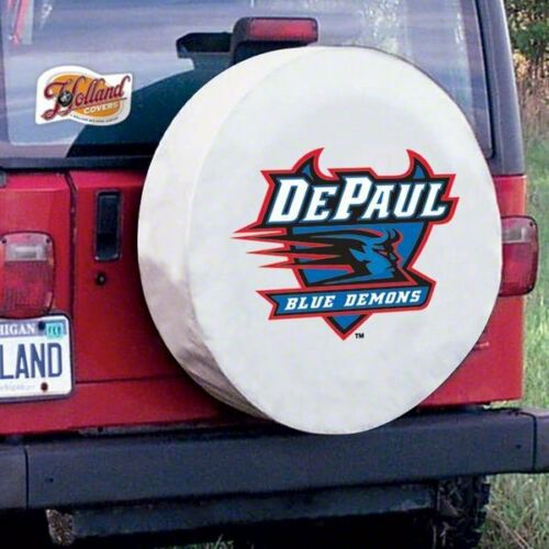 Bronco DePaul University Spare Tire Cover with Camera Port; White (21-23  Bronco) Free Shipping
