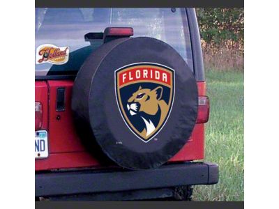 Florida Panthers Spare Tire Cover with Camera Port; Black (21-24 Bronco)