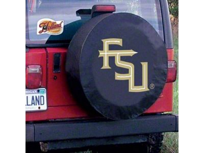 Florida State University Script Spare Tire Cover with Camera Port; Black (21-24 Bronco)