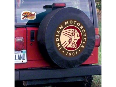 Indian Motorcycle Spare Tire Cover with Camera Port; Black (21-24 Bronco)