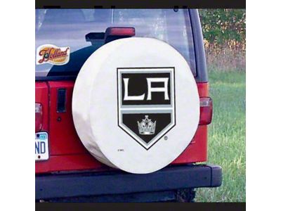 Los Angeles Kings Spare Tire Cover with Camera Port; White (21-24 Bronco)