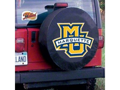Marquette University Spare Tire Cover with Camera Port; Black (21-24 Bronco)
