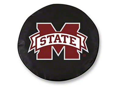 Mississippi State University Spare Tire Cover with Camera Port; Black (21-23 Bronco)