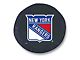 New York Rangers Spare Tire Cover with Camera Port; Black (21-24 Bronco)