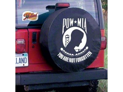 POW-MIA Spare Tire Cover with Camera Port; Black (21-24 Bronco)