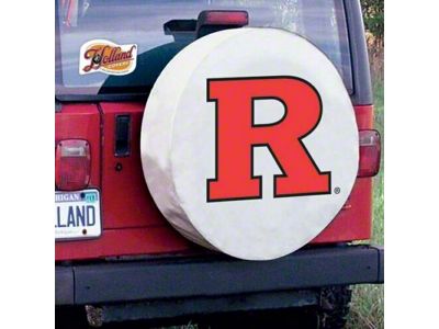 Rutgers University Spare Tire Cover with Camera Port; White (21-24 Bronco)