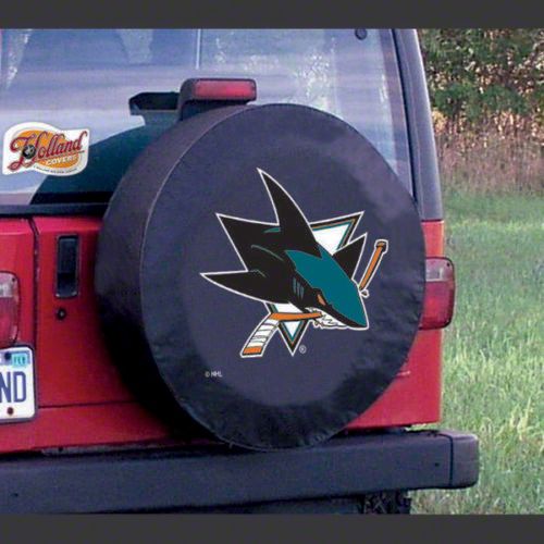 San Jose Sharks Spare Tire Cover with Camera Port; Black (21-23 Bronco)