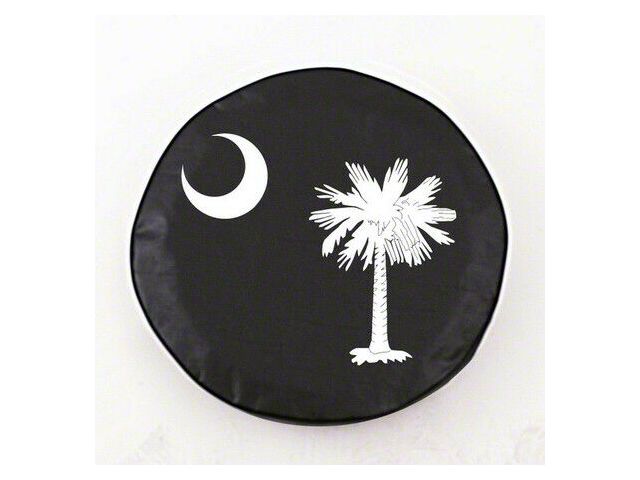 South Carolina State Flag Spare Tire Cover with Camera Port; Black (21-24 Bronco)