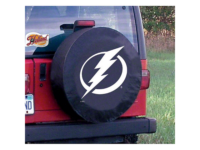 Tampa Bay Lightning Spare Tire Cover with Camera Port; Black (21-23 Bronco)