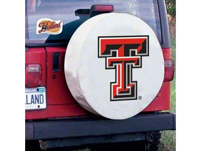 Texas Tech University Spare Tire Cover with Camera Port; White (21-24 Bronco)