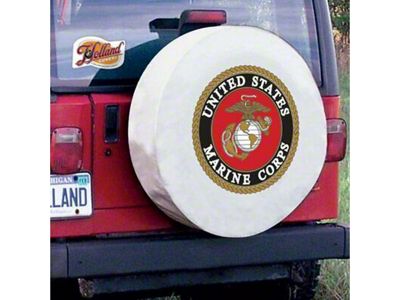 U.S. Marine Corps Spare Tire Cover with Camera Port; White (21-24 Bronco)