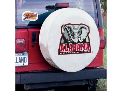 University of Alabama Elephant Spare Tire Cover with Camera Port; White (21-24 Bronco)