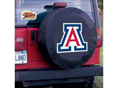 University of Arizona Spare Tire Cover with Camera Port; Black (21-24 Bronco)