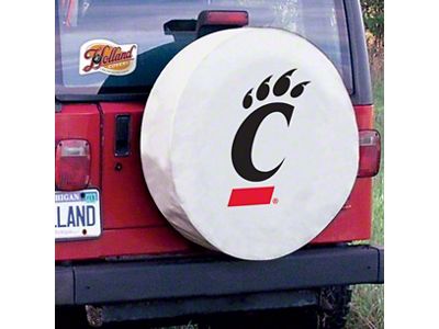 University of Cincinnati Spare Tire Cover with Camera Port; White (21-24 Bronco)