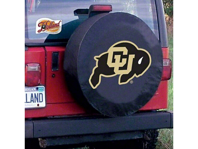 University of Colorado Spare Tire Cover with Camera Port; Black (21-23 Bronco)