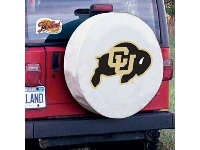 University of Colorado Spare Tire Cover with Camera Port; White (21-24 Bronco)