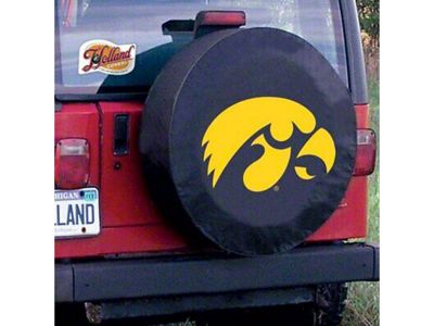 University of Iowa Spare Tire Cover with Camera Port; Black (21-23 Bronco)