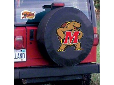 University of Maryland Spare Tire Cover with Camera Port; Black (21-23 Bronco)