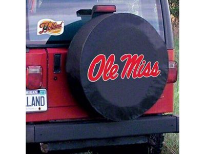 University of Mississippi Spare Tire Cover with Camera Port; Black (21-24 Bronco)