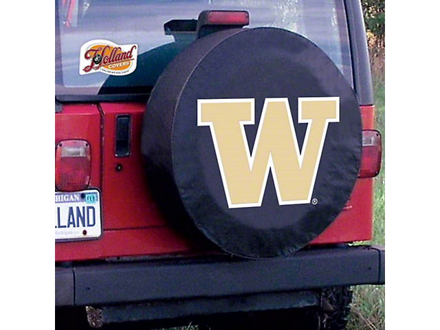 University of Washington Spare Tire Cover with Camera Port; Black (21-23 Bronco)