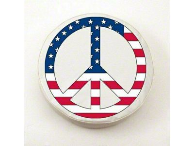 USA Peace Style 1 Spare Tire Cover with Camera Port; White (21-24 Bronco)