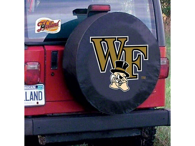 Wake Forest University Spare Tire Cover with Camera Port; Black (21-23 Bronco)