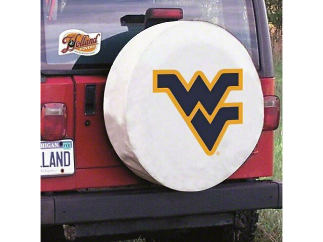 West Virginia University Spare Tire Cover with Camera Port; White (21-23 Bronco)