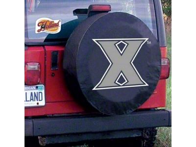 Xavier University Spare Tire Cover with Camera Port; Black (21-24 Bronco)
