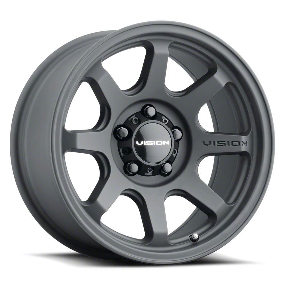 Vision Off-Road Flow Satin Black 6-Lug Wheel; 17x9; -12mm Offset (21-23 Bronco, Excluding Raptor)