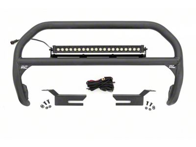 Rough Country Nudge Bar with 20-Inch Black Series White DRL LED Light Bar (21-24 Bronco w/ Factory Plastic Bumper)
