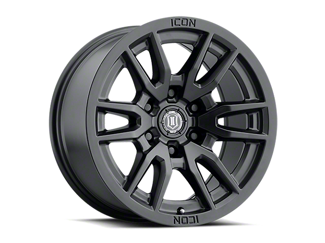 ICON Alloys Vector 6 Satin Black 6-Lug Wheel; 17x8.5; 0mm Offset (21-23 Bronco, Excluding Raptor)