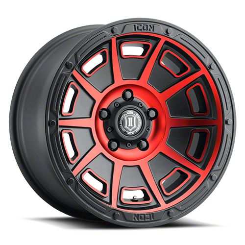 ICON Alloys Sierra 1500 Victory Satin Black with Red Tint 6-Lug Wheel ...