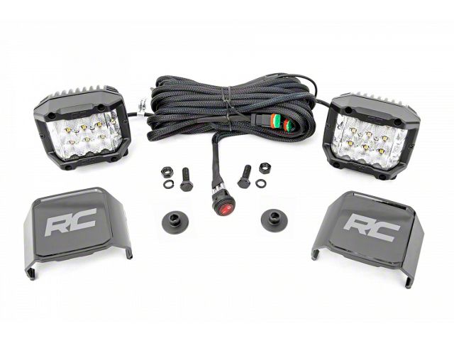 Rough Country 3-Inch Osram Wide Angle Series LED Ditch Light Kit (21-24 Bronco)