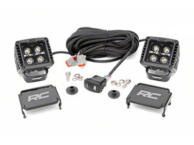 Rough Country Black Series Amber DRL LED Ditch Light Kit; Spot Beam (21-24 Bronco)