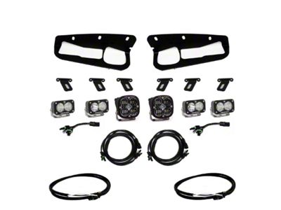 Baja Designs Squadron SAE/Dual S2 Sport LED Fog Light Pocket Kit; Clear (21-23 Bronco w/ Upfitter Switch)